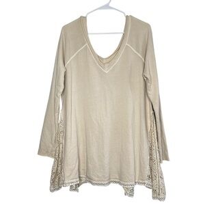 Free People Cream No Frills Pullover Size Medium
